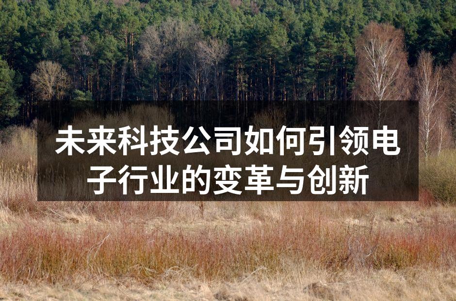 未来科技公司如何引领电子行业的变革与创新